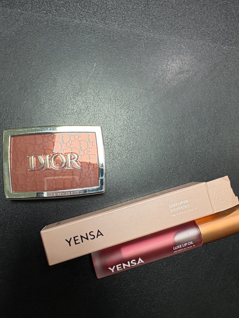 “Dior”❤️Blush Compact Warm Terracotta Brown W/ “YENSA”Lipgloss-New